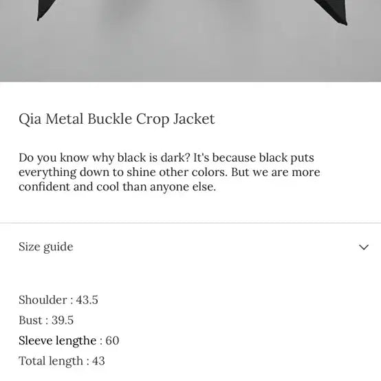 [BUNJANG] Yokimajo Metal Buckle Crop Jacket / 요키마조 크롭 자켓