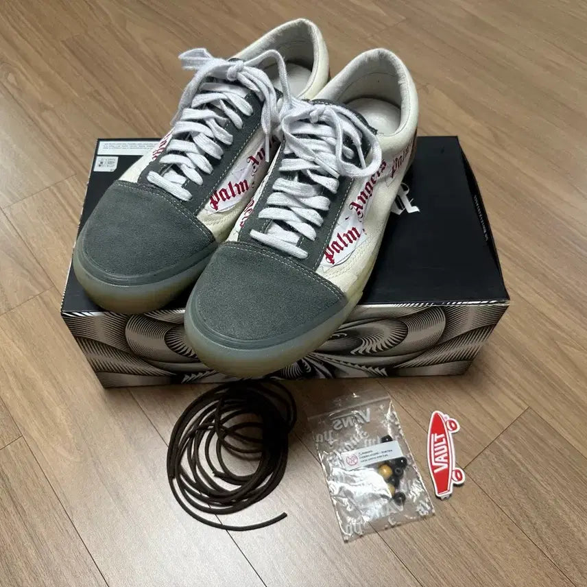 [BUNJANG] Vans Vault x Palm Angels Old Skool VLT LX Pewter Sneakers / 반스 볼트 올드스쿨 VLT LX 팜 엔젤스 퓨터 280 28