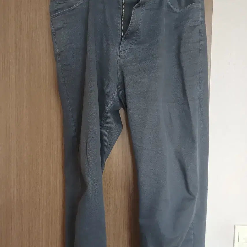 [BUNJANG] Time Homme Garment Washed Cotton Blend Trousers Dark Grey Size 88 / 타임옴므 가먼트워싱 면혼방 다크그레이 바지88