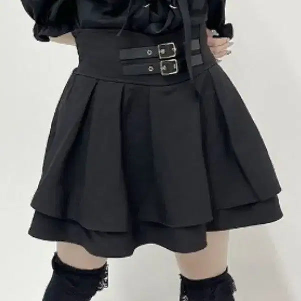[BUNJANG] ililil 2-Tier Belt Skirt / ililil 이루이루이루 일일일 2연벨트 스커트 지뢰계