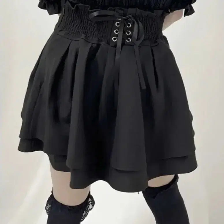 [BUNJANG] ililil 2-Tier Belt Skirt / ililil 이루이루이루 일일일 2연벨트 스커트 지뢰계