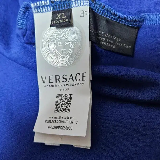 [BUNJANG] Versace Medusa Logo Blue Round Neck T-Shirt / 정품 (105)베르사체 VERSACE  메두사로고 남성 블루 라운드 반팔