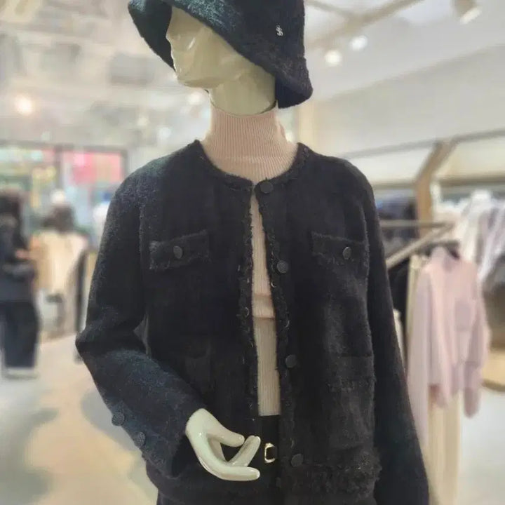 [BUNJANG] Sisley Tweed Colorblock Short Cardigan / 시슬리 트위드 배색 숏 가디건 (새상품)