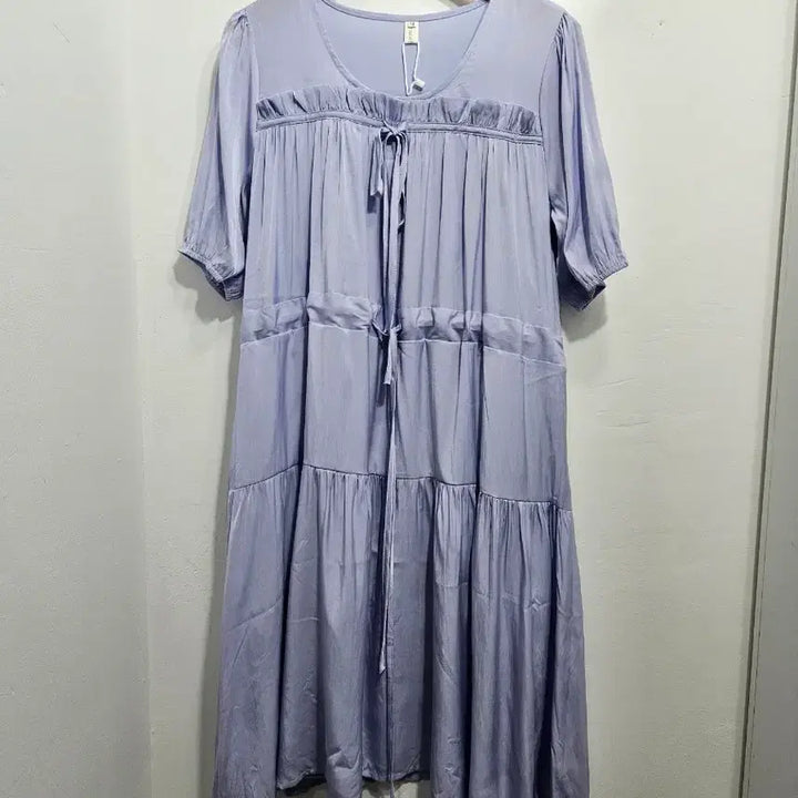 [BUNJANG] Light Purple Tiered Long Dress M (New) / 연보라 여리여리 캉캉 티어드 롱원피스 M [새상품]