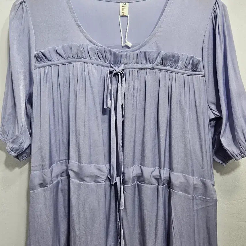 [BUNJANG] Light Purple Tiered Long Dress M (New) / 연보라 여리여리 캉캉 티어드 롱원피스 M [새상품]