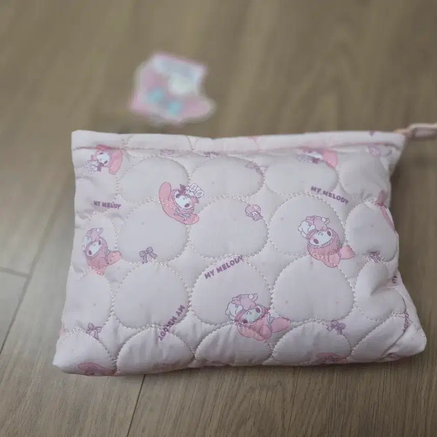 [BUNJANG] My Melody Quilted Pouch Bag Pink / 마이멜로디 퀼팅 파우치 가방 핑크