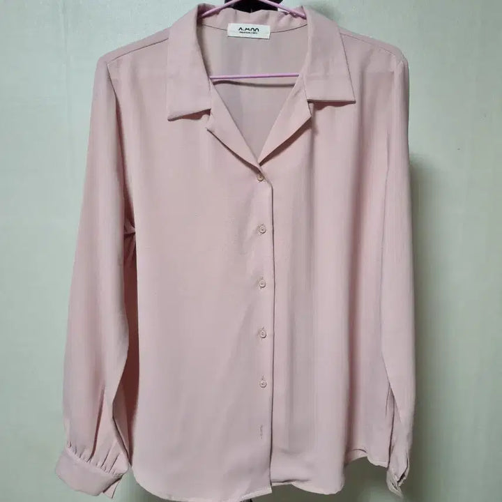 [BUNJANG] Strawberry Milk Pink Long Sleeve Shirt / 딸기우유 색감 핑크 긴팔 셔츠