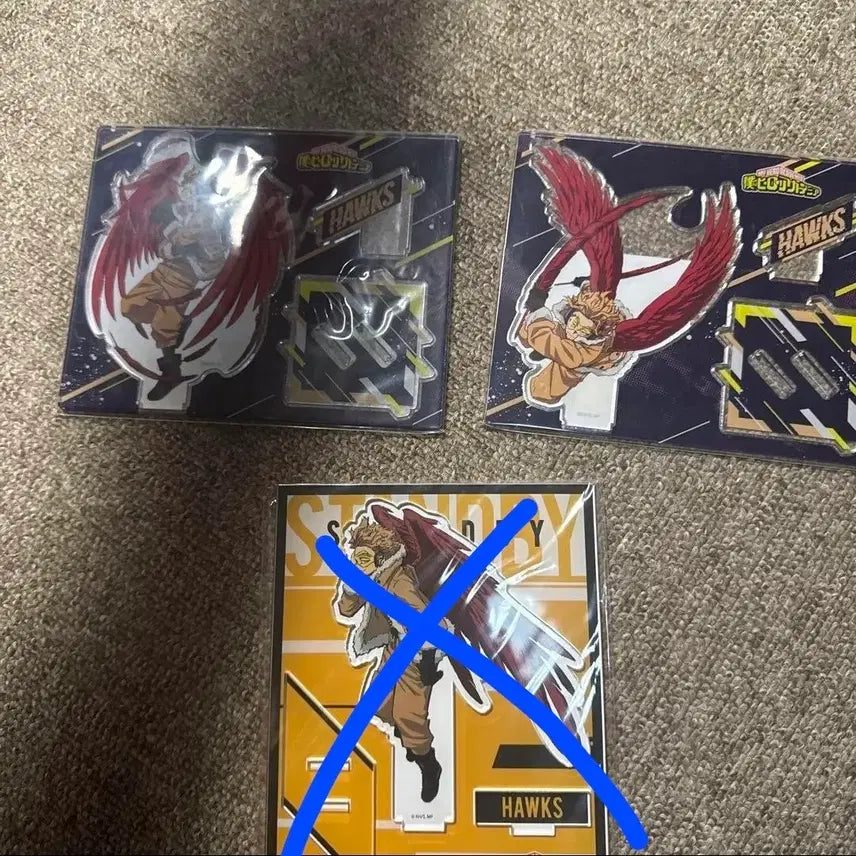[BUNJANG] My Hero Academia Hawks Acrylic Stand Set (2 Types) / 나의 히어로 아카데미아 호크스 아크릴 스탠드 2종 세트 판매