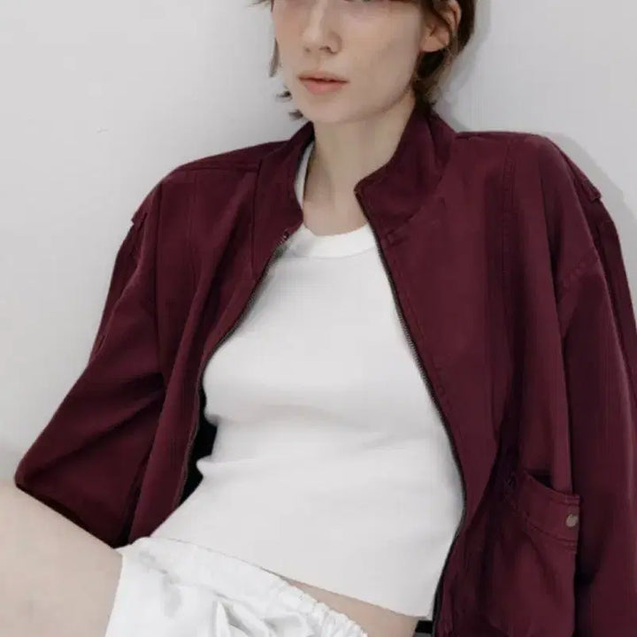 [BUNJANG] Par beng Washed Burgundy Jacket / 파르벵 워시드 버건디자켓