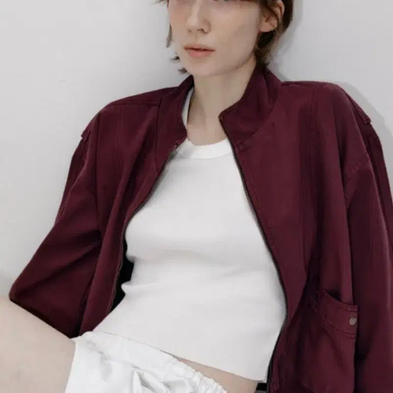 [BUNJANG] Par beng Washed Burgundy Jacket / 파르벵 워시드 버건디자켓