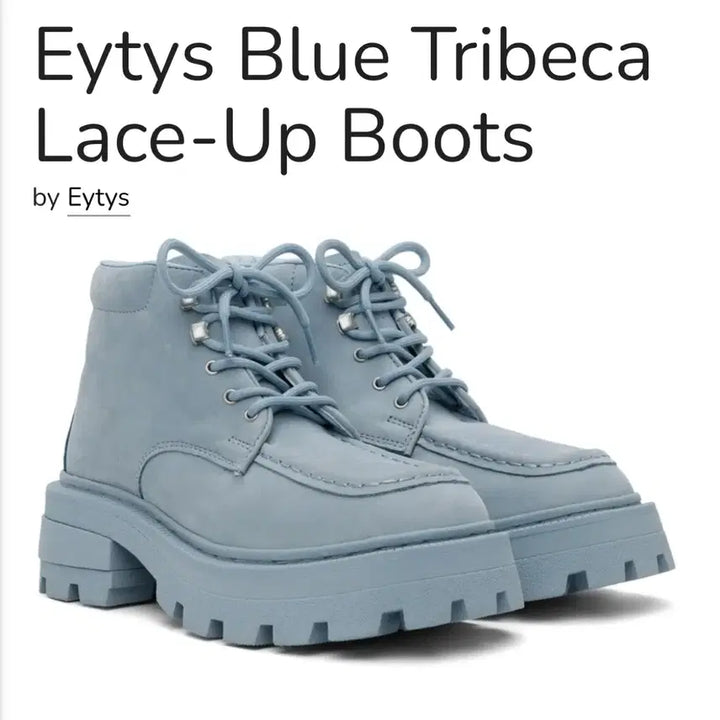 [BUNJANG] Eytys Tribeca Lace-up Boots Sky Blue / [새상품] Eytys - Tribeca Lace-up Boots(36)