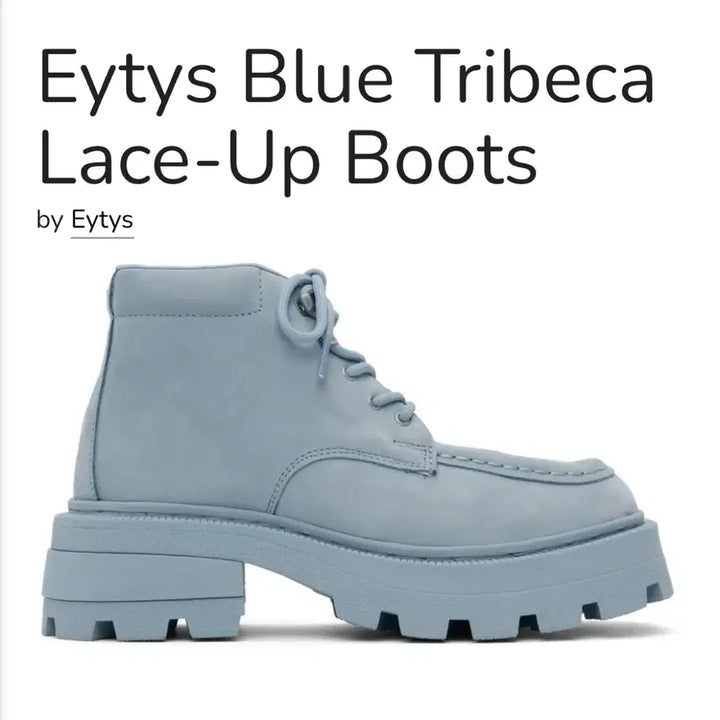 [BUNJANG] Eytys Tribeca Lace-up Boots Sky Blue / [새상품] Eytys - Tribeca Lace-up Boots(36)
