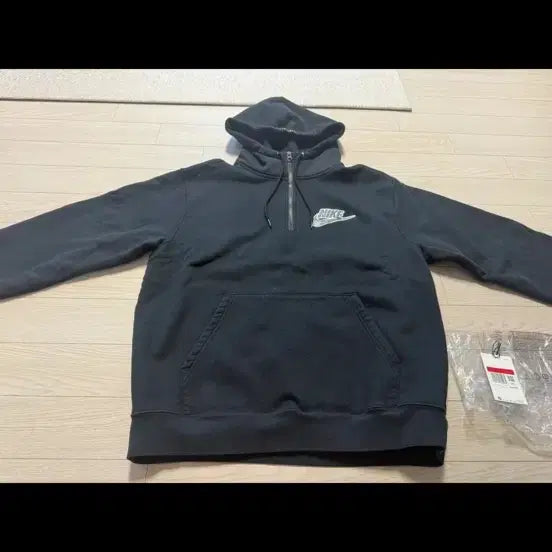 [BUNJANG] Supreme x Nike Half Zip Hooded Sweatshirt Black / 슈프림 x 나이키 하프 집 후드 스웨트셔츠 블랙