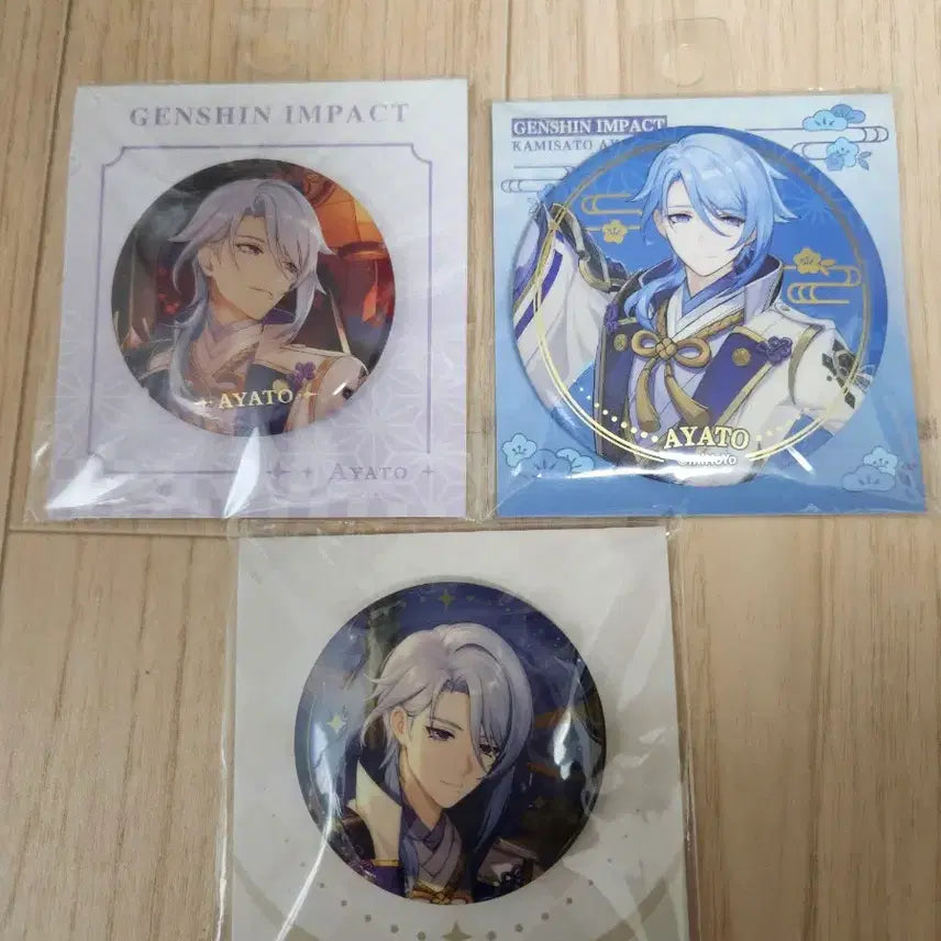 [BUNJANG] Genshin Impact Kamisato Ayato Can Badge Bundle Set (Sealed) / (미개봉)원신 카미사토 아야토 캔뱃지 일괄