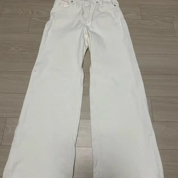 [BUNJANG] JAJU Wide Denim Pants White / JAJU 와이드 데님 팬츠 화이트