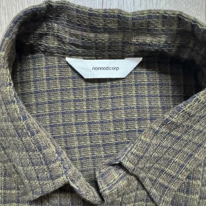 [BUNJANG] Nonnode Brown Cropped Flexible String Check Shirt / [2] 논노드 크롭 플렉시블 스트링 체크 셔츠 브라운