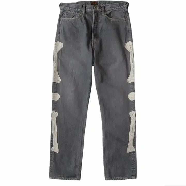 [BUNJANG] Kapital 14oz Denim Mexican Tuxedo 5P Pants Black 36 / 캐피탈 14온즈 데님 멕시칸 턱시도 5P 팬츠 블랙 36