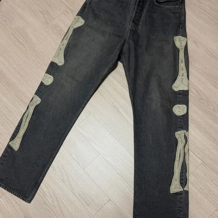 [BUNJANG] Kapital 14oz Denim Mexican Tuxedo 5P Pants Black 36 / 캐피탈 14온즈 데님 멕시칸 턱시도 5P 팬츠 블랙 36
