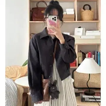 [BUNJANG] NOMELET Magnolia Crop Jacket Cream / 노멜렛(NOMELET)매그놀리아 크롭 자켓 크림
