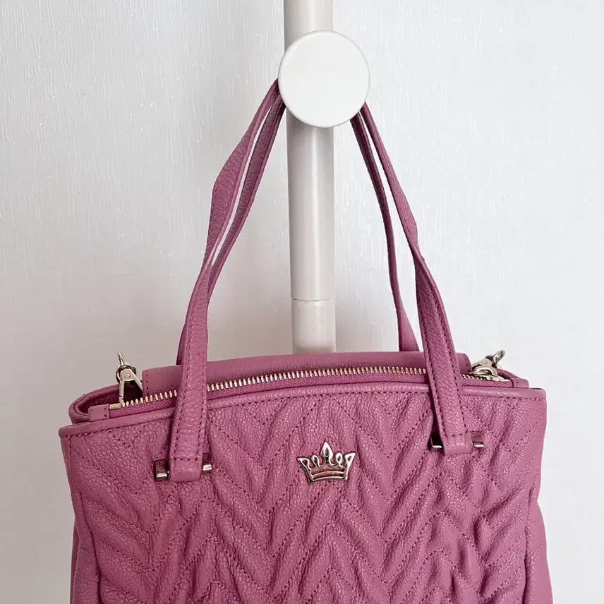 [BUNJANG] J.ESTINA Pink Quilting Tote Bag Shoulder Bag / [정품] 제이에스티나 핑크 퀼팅 토트백 숄더백