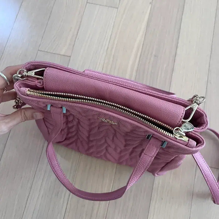 [BUNJANG] J.ESTINA Pink Quilting Tote Bag Shoulder Bag / [정품] 제이에스티나 핑크 퀼팅 토트백 숄더백