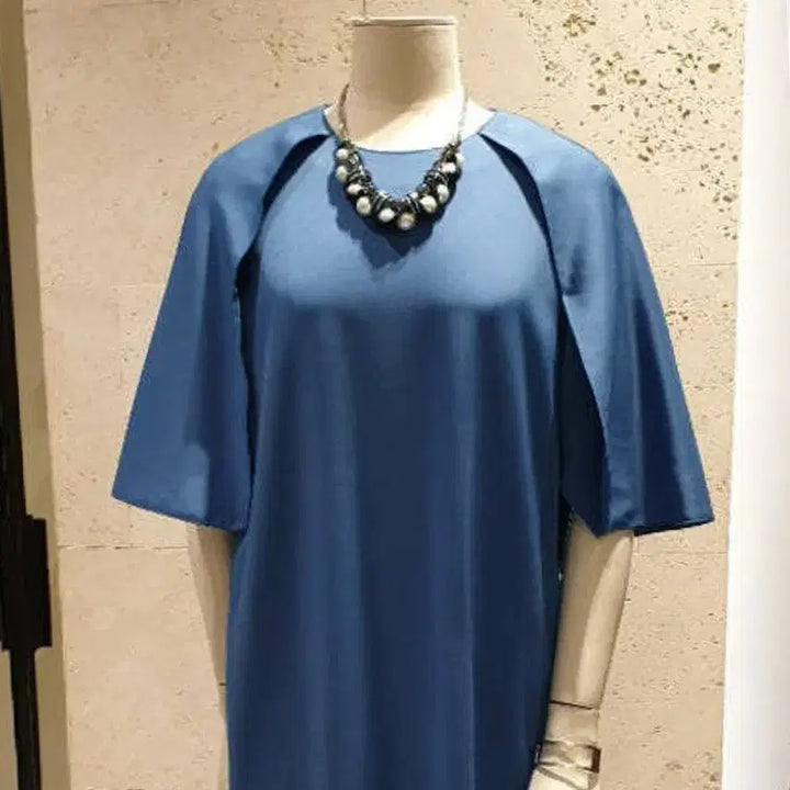 [BUNJANG] The Izzat Collection Cape-Style Belted Dress (New) / 더아이잗컬렉션 케이프형 벨티드 원피스 55-66 새상품