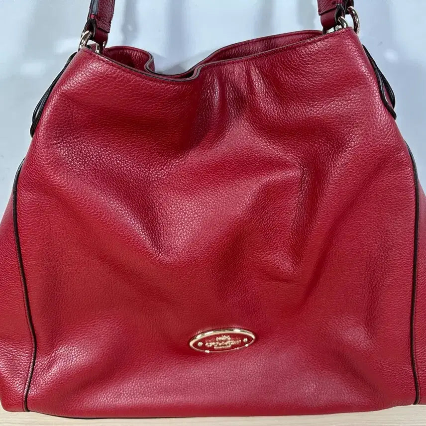 [BUNJANG] Coach Leather Hobo Shoulder Bag Red / 코치 가죽 호보백 레드 숄더백