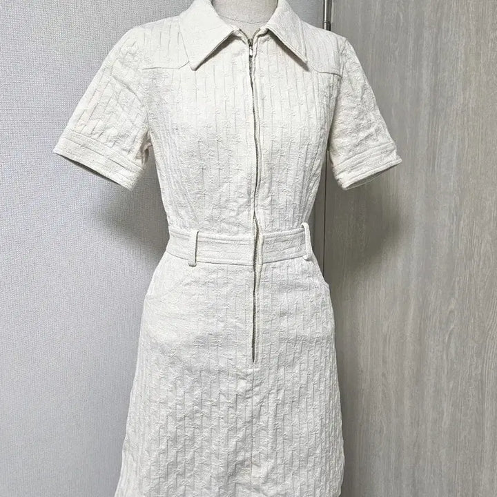 [BUNJANG] Sandro Short Sleeve Ivory Dress Size 34 (US 4/XS) / 산드로 반팔 화이트 원피스 34 (55사이즈)
