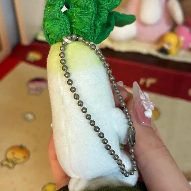 [BUNJANG] Aokubi Daikon Radish Plush Keychain / 아오쿠비 다이콘 무우상 인형 키링