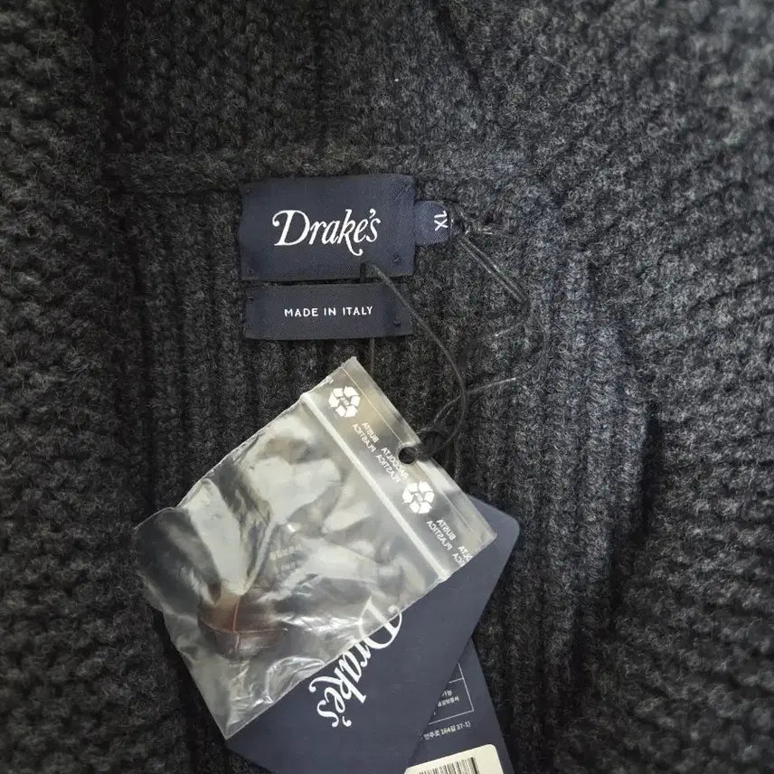 [BUNJANG] Drakes Lambswool Shawl Collar Cardigan Charcoal XL / (새상품)드레익스 램스울 숄카라 가디건 차콜 XL
