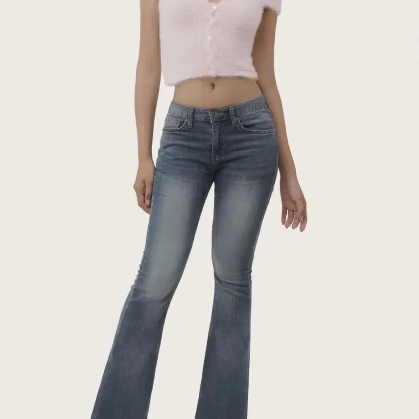 [BUNJANG] Clishere Icing Semi Low-Rise Jeans (Twice Momo Wear) / [트와이스 모모 착용]클리시어 아이싱 세미 로우라이즈진 청바지 icing