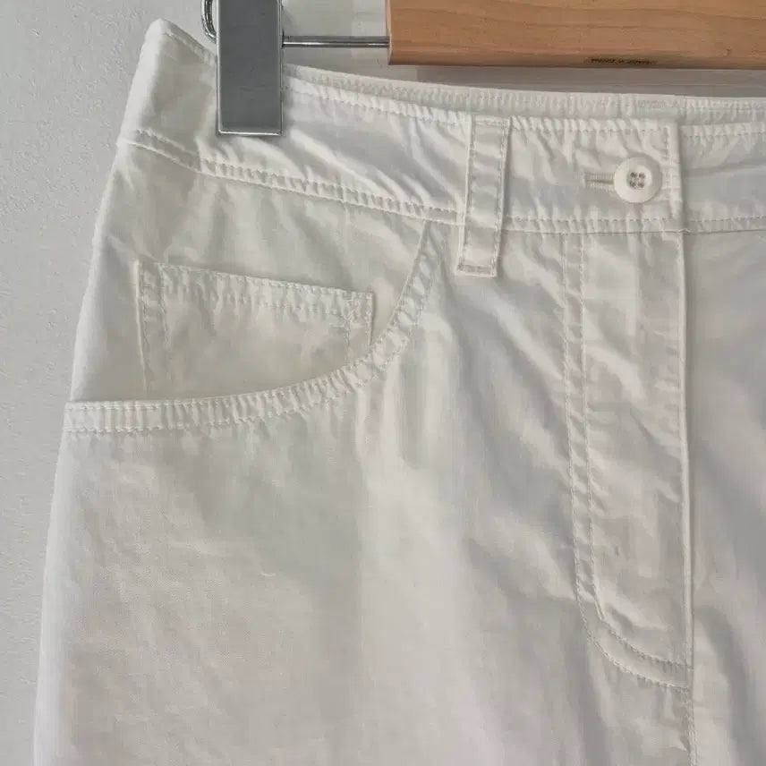 [BUNJANG] Beanpole White Cotton Crop Pants Size 26 / 빈폴 화이트 크롭 면바지 26사이즈
