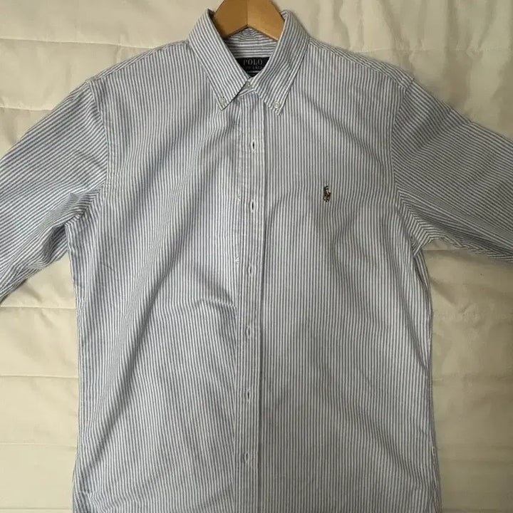 [BUNJANG] Polo Ralph Lauren Oxford Custom Fit M Blue Stripe Shirt / 폴로 옥스포드 스트라이프 셔츠 커스텀핏 M