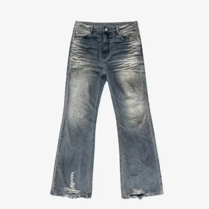 [BUNJANG] Project GR Dirty Flare Jeans Blue 3 / 프로젝트 gr 더티 플레어진 블루 3