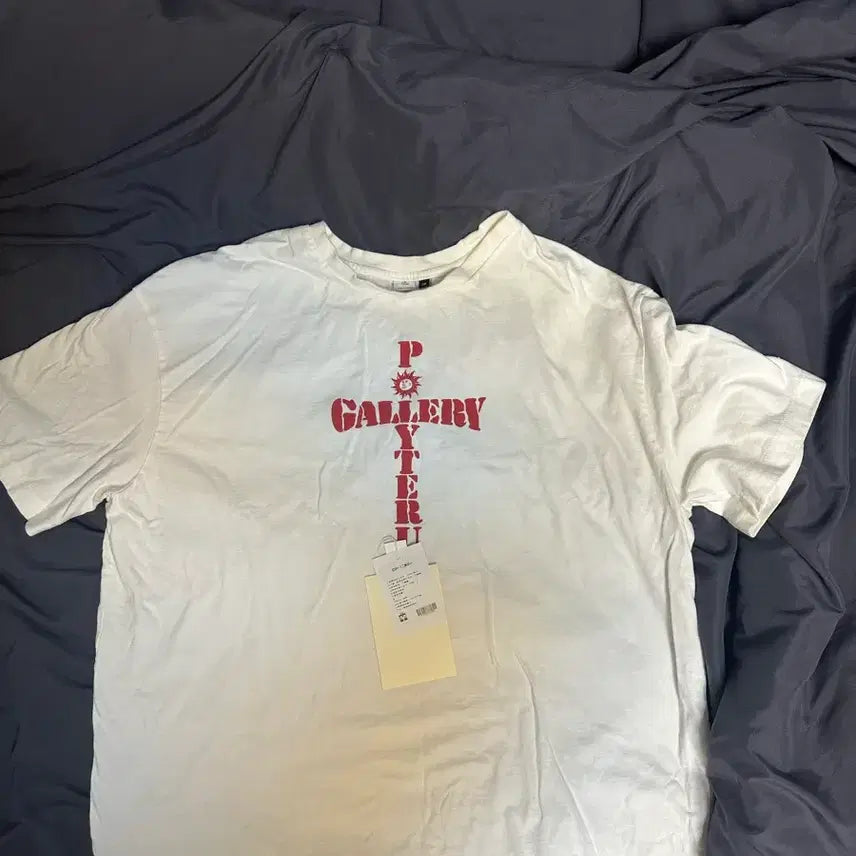 [BUNJANG] Politeru Cross Short Sleeve T-Shirt White / [3]폴리테루 크로스 반팔티 화이트