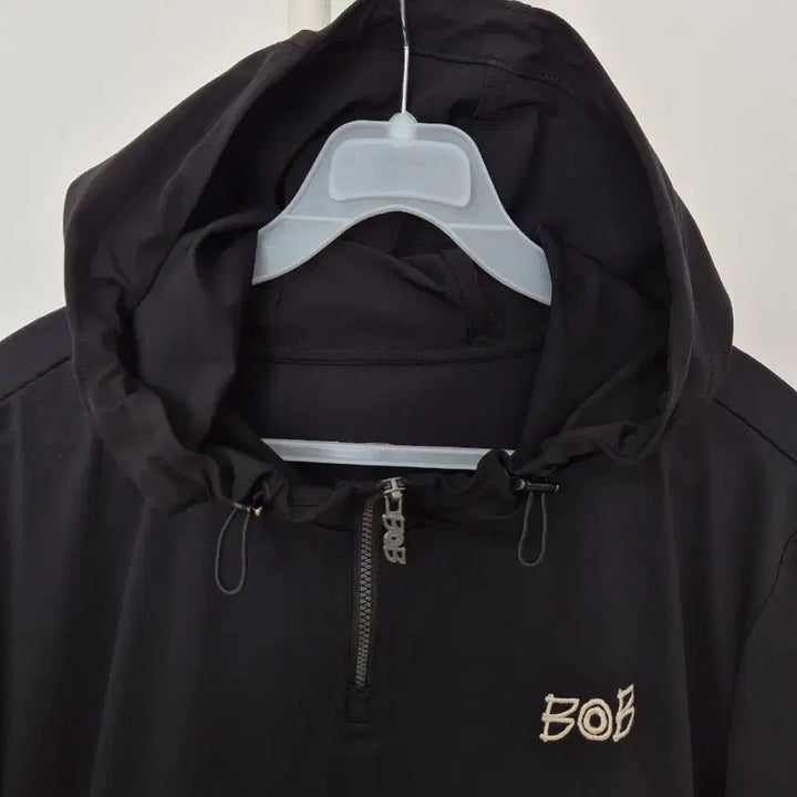 [BUNJANG] BOB Black Short Sleeve Hoodie T-Shirt / BOB 블랙 반팔 후드 티셔츠
