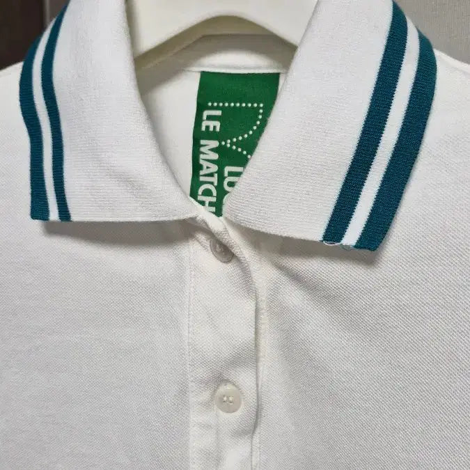 [BUNJANG] Lucky Marché White Collar Crop T-Shirt / 럭키마르쉐(free) 화이트 카라크롭티셔츠