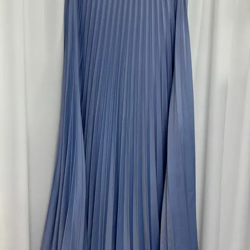 [BUNJANG] Pleated Long Skirt - Sky Blue / 소라색 플리츠 롱 스커트