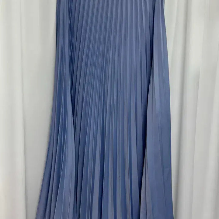 [BUNJANG] Pleated Long Skirt - Sky Blue / 소라색 플리츠 롱 스커트