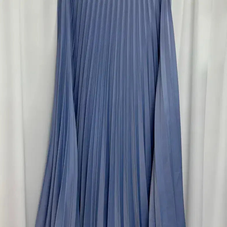 [BUNJANG] Pleated Long Skirt - Sky Blue / 소라색 플리츠 롱 스커트