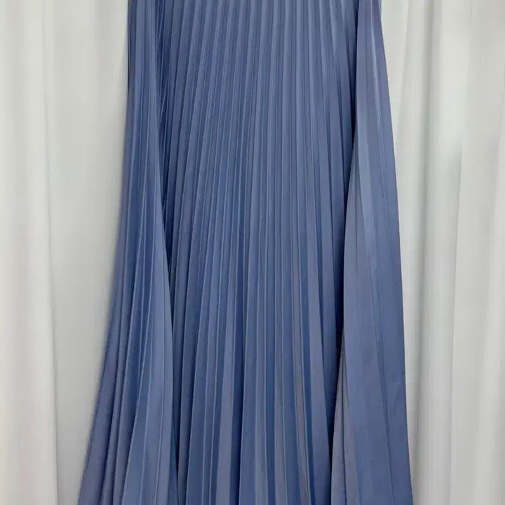 [BUNJANG] Pleated Long Skirt - Sky Blue / 소라색 플리츠 롱 스커트