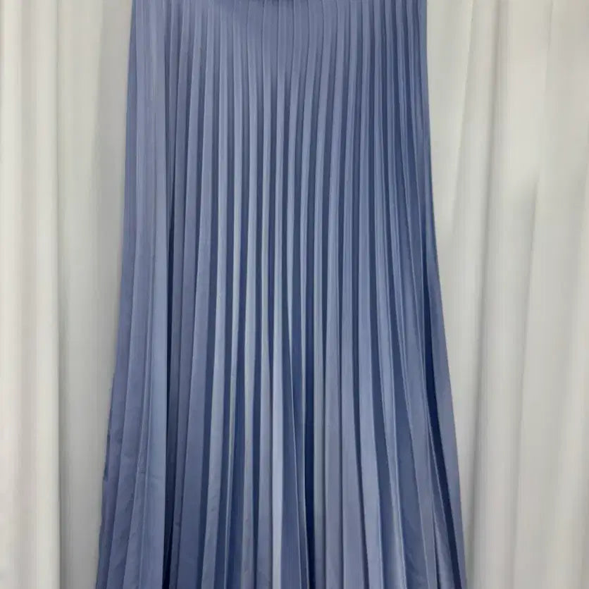 [BUNJANG] Pleated Long Skirt - Sky Blue / 소라색 플리츠 롱 스커트
