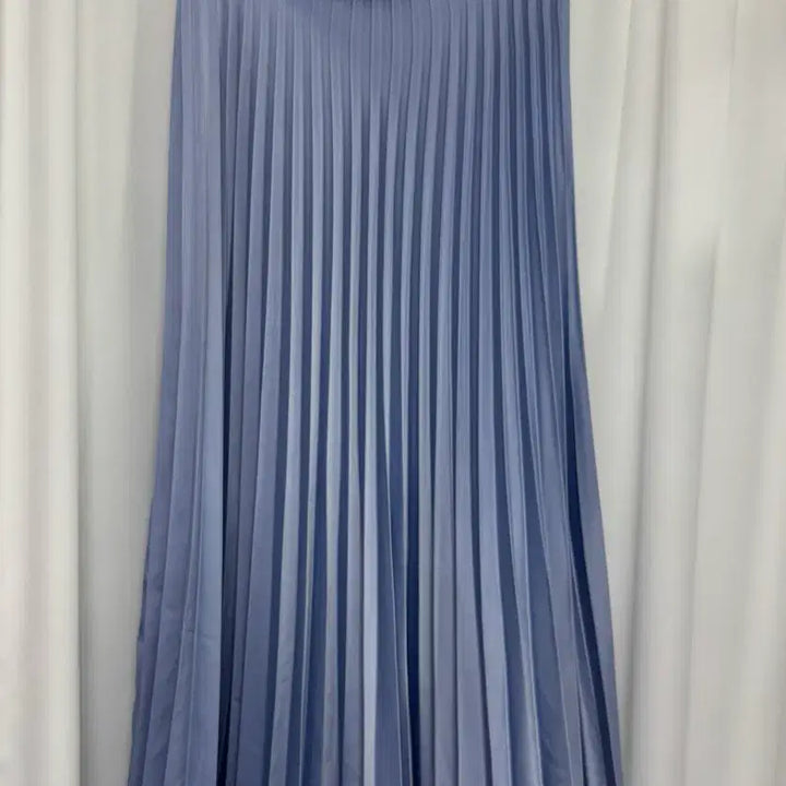 [BUNJANG] Pleated Long Skirt - Sky Blue / 소라색 플리츠 롱 스커트