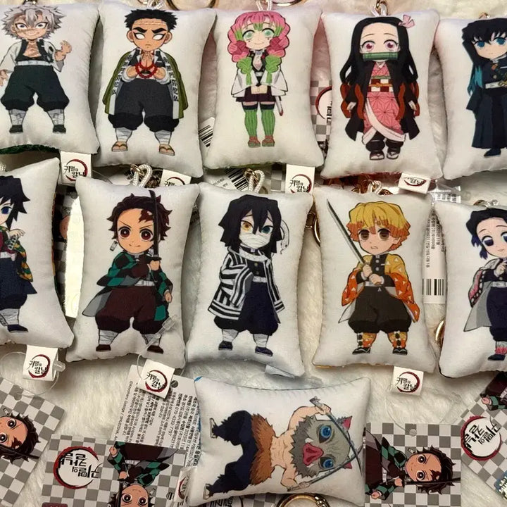 [BUNJANG] Demon Slayer Character Cushion Keychain Set (11 Types) / (풀세트)귀멸의 칼날 캐릭터 쿠션 키링 11종