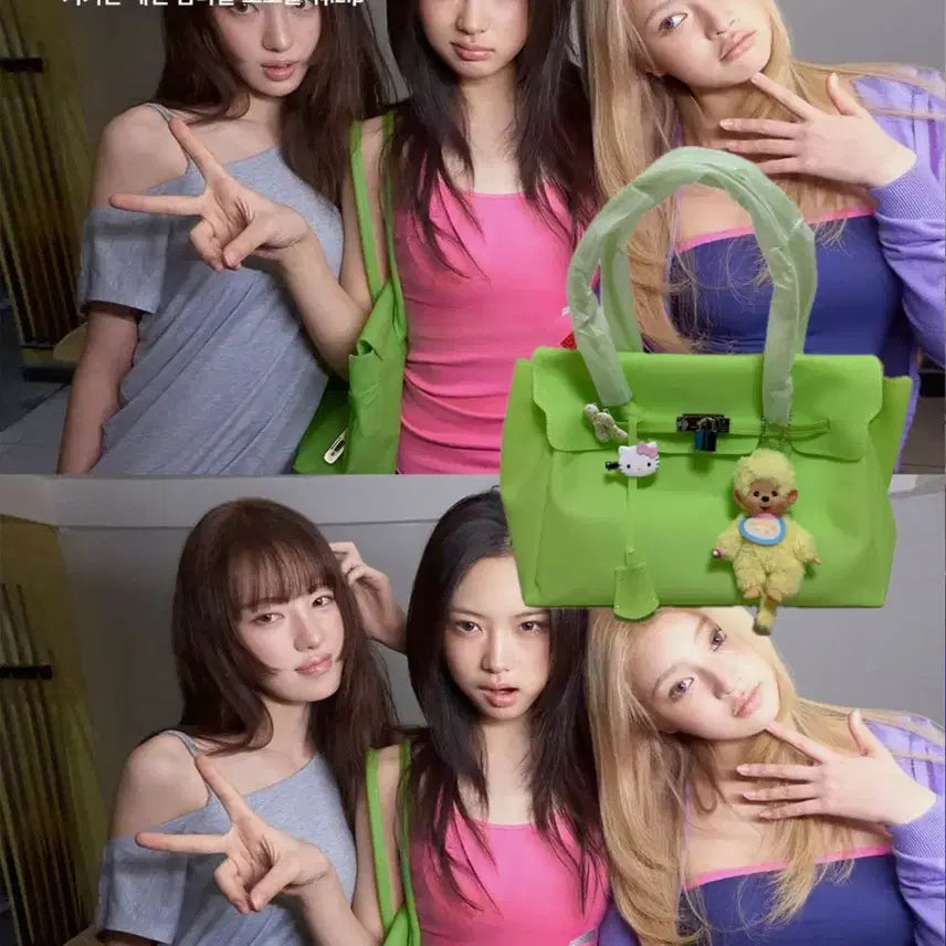 [BUNJANG] Jelly Birkin Bag Green (Decoration Not Included) / (당일) 키키착용컬러 젤리버킨 그린(장식 미포함) 젤리버킨백