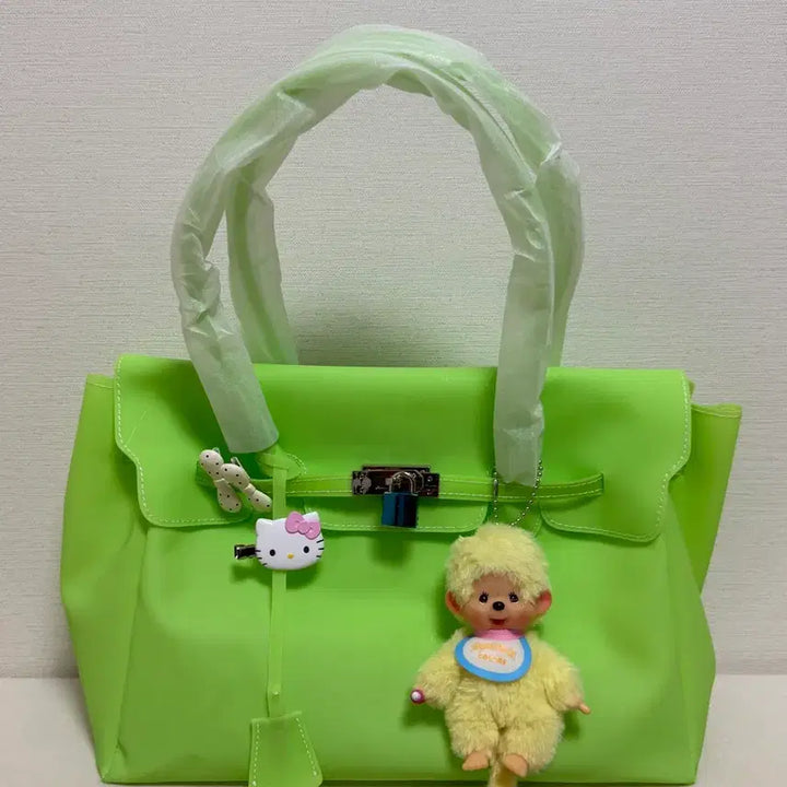 [BUNJANG] Jelly Birkin Bag Green (Decoration Not Included) / (당일) 키키착용컬러 젤리버킨 그린(장식 미포함) 젤리버킨백