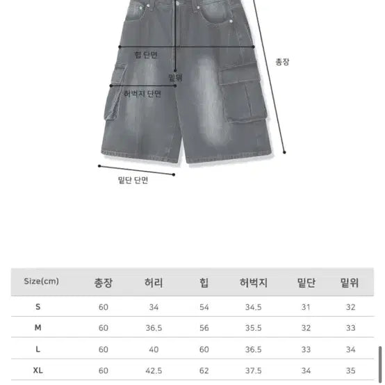 [BUNJANG] Urban Dress Wide Cargo Denim Pants - Gray / [L] 어반드레스 와이드 카고 데님 팬츠 그레이