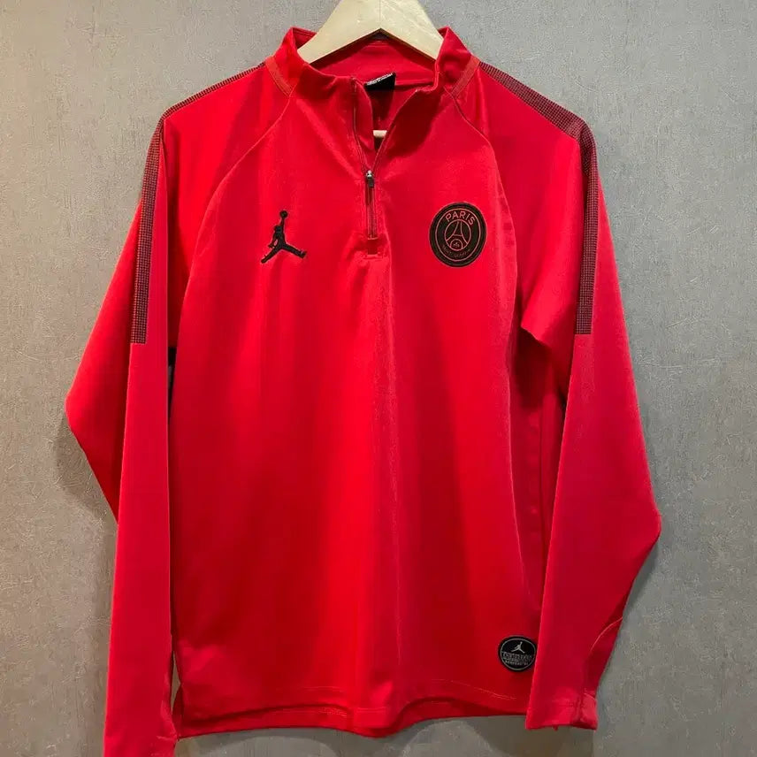 [BUNJANG] Nike Jordan Paris Saint-Germain Red Half Zip-Up M / 나이키 조던 파리 생제르망 레드 하프 반집업M
