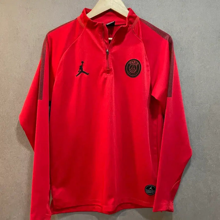 [BUNJANG] Nike Jordan Paris Saint-Germain Red Half Zip-Up M / 나이키 조던 파리 생제르망 레드 하프 반집업M