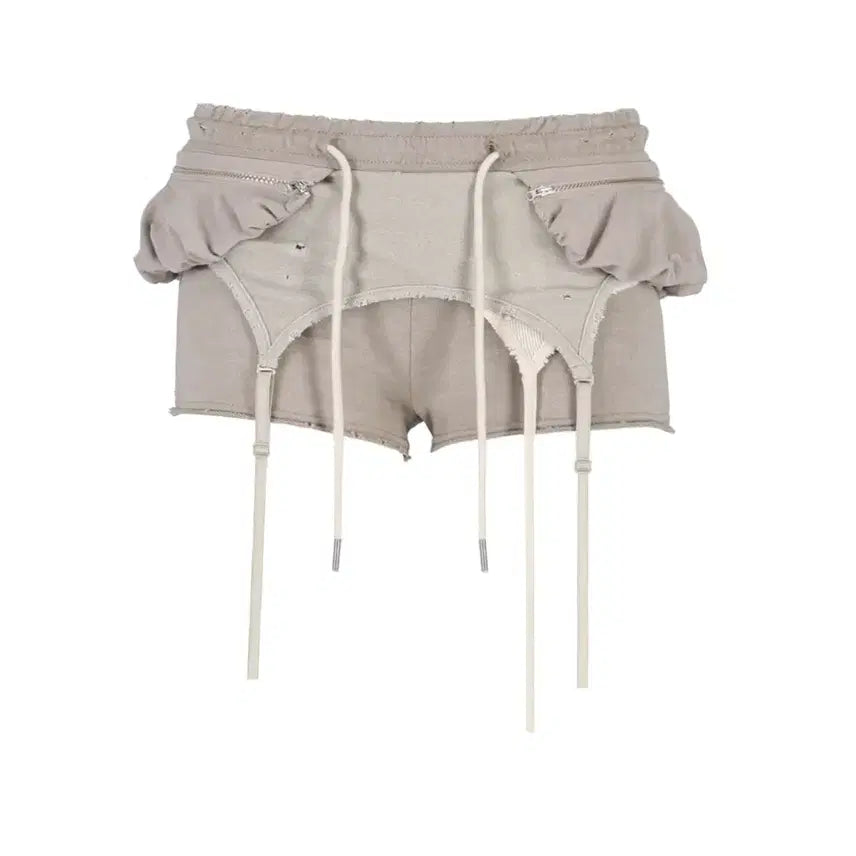 [BUNJANG] Rosakittevine Grunge Layered Shorts Garter Strap Pants / rosakittevine로사킷바인 그런지 레이어드 쇼츠 가터스트랩팬츠태슬